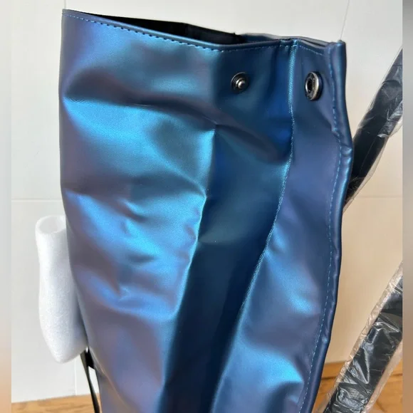 RAINS NWT Laser Blue Rolltop Rucksack Mini W3 Backpack OS  display picture 2
